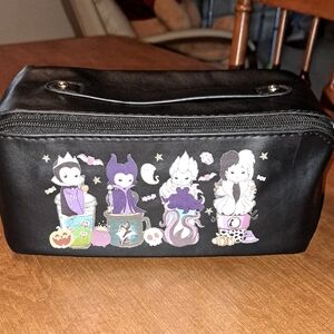 Black Cosmetic Bag with Halloween Characters